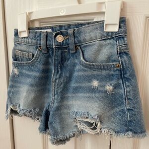 Zara Blue Distressed Jean Shorts